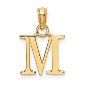 14k Yellow OR White Gold Letter Small M Initial Charm Necklace